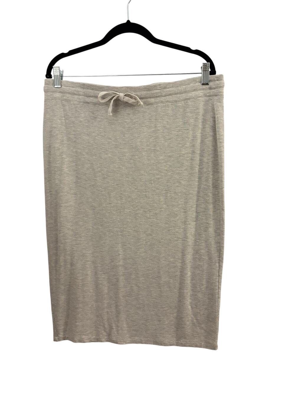 Ann Taylor Loft Outlet Lounge Casual Skirt Gray L Elastic Tie Waist Light Airy